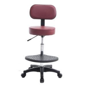 Stainless Steel Adjustable Barber Drafting Stool with Back Cushion