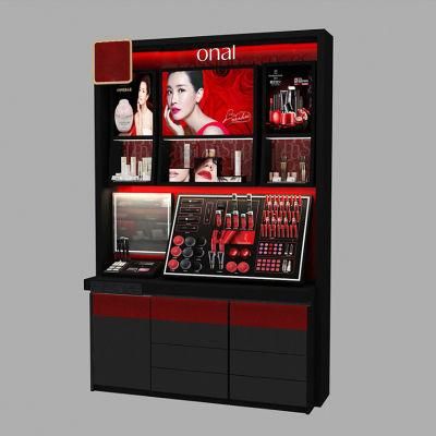 Modern Fashionable Design Beauty Boutique Wooden Cosmetic Makeup Display Cabinet