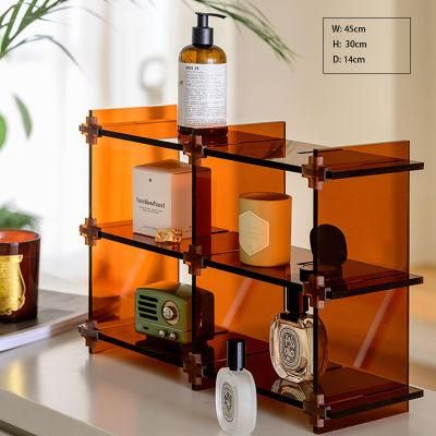 Custom 3 Layers Acrylic Household Table Organizer Cosmetic Storage Rack
