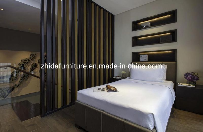 Foshan Factory Commercial Modern Design Custom Made Hotel Furniture Bedroom Set King Size Leather Bed