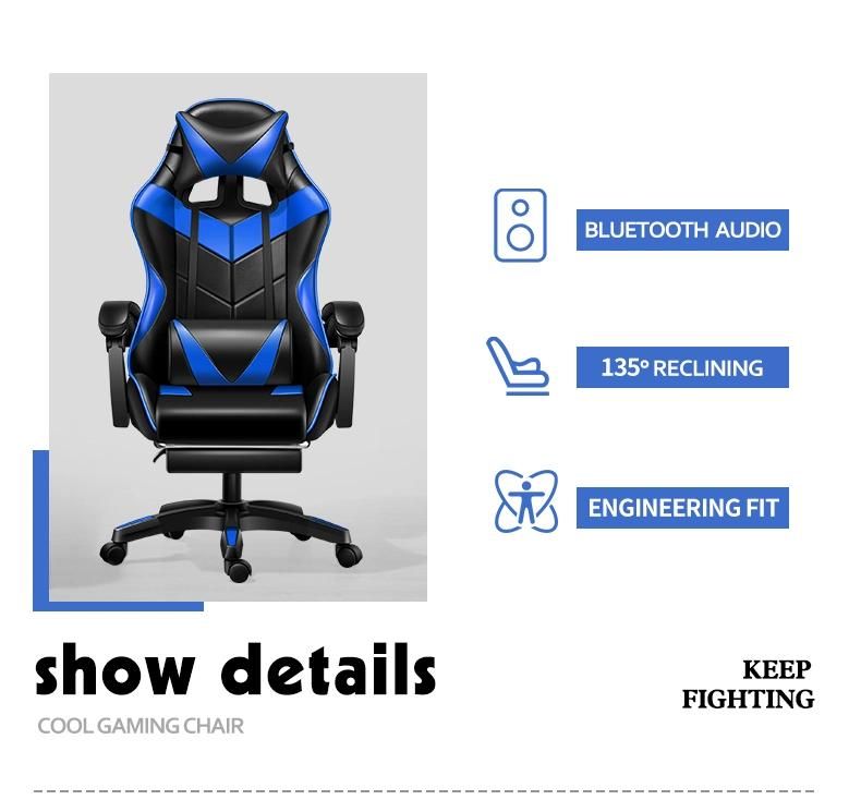 CE Approval China Wholesale Best Gamer Chair Gaming Chair with Speaker and Footrest