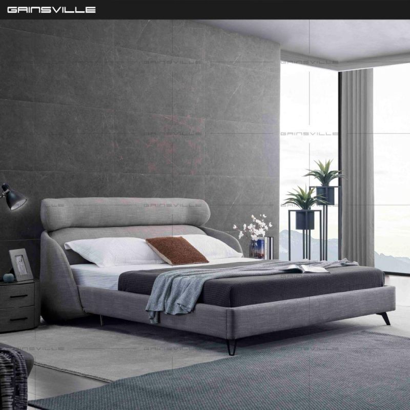 Factory Made Bedroom Bed with Metal Headboard for Home Furniture
