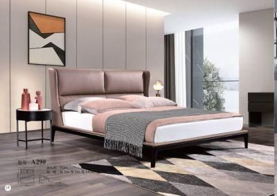 Modern Style Home Bed Room Furniture Leather Double Bed