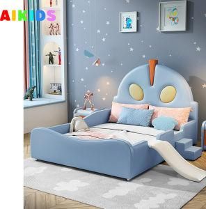 Modern Simple Style Altman Designed Children Guardrail Slide Bed Nordic Italian Children Leather Bed