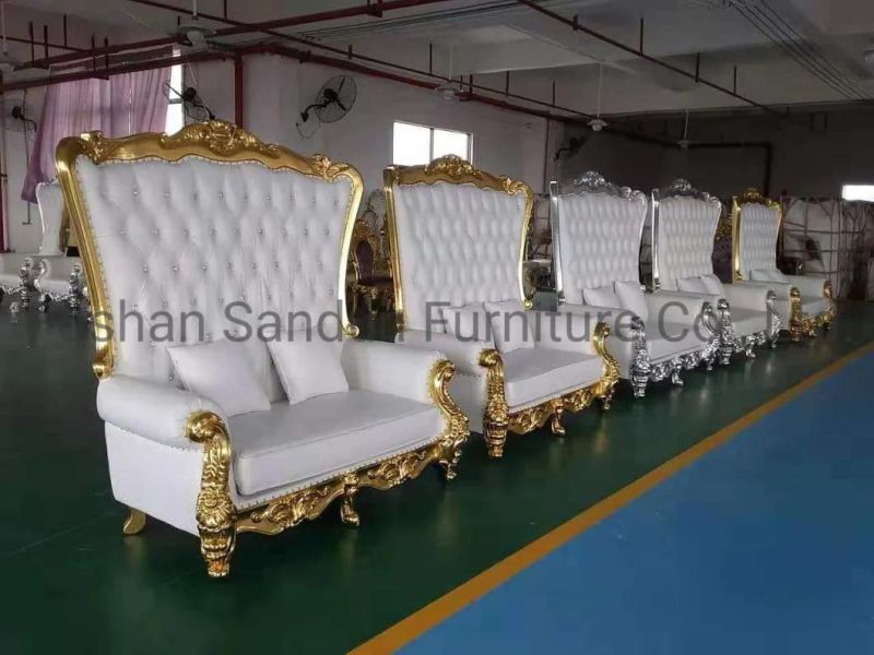Hot Sell Luxury Leather Wedding Sofas Antique Furniture Set Sofa Chair for Living Room