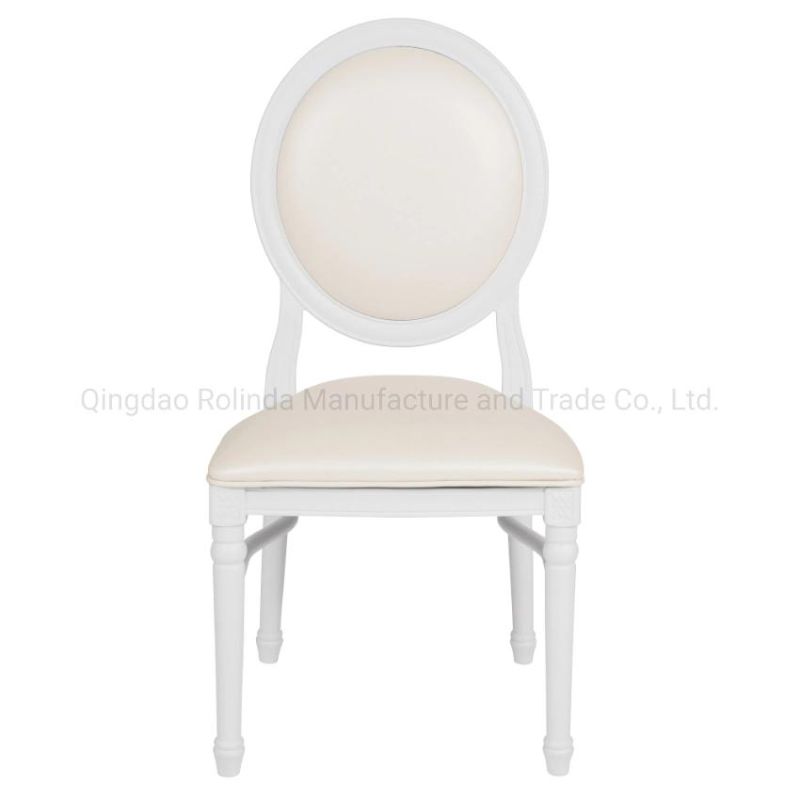 Hot Sell Cheap Price Solid Wood Louis Dining Chair Round Back Xv Chair PU Leather Back Chair for Home or Party Rental