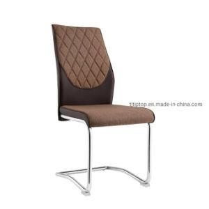 High Quality Dining Furniture Comfortable PU Leather Seat Modern Dining Room Chairs with Metal Base