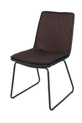 Modern Act Chair PU+Fabric Home Furniture Dining Chair with Metal Frame