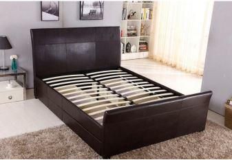 High Quality Leather Bed with Single Double Size