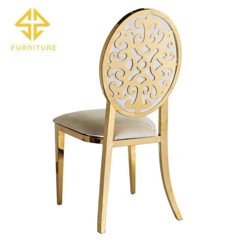 Modern Luxury Stainless Steel Frame Velvet Cushion Wedding Chair for Event Banquet Using