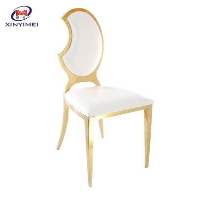 Moon Shape Stainless Steel Royal Rose Gold Wedding Chairs