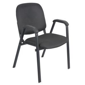 Modern Garden Chair for Home with Black Bonded Leather Upholstered and Metal Armrest
