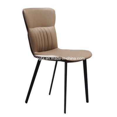 Modern Restaurant Furniture Leather Stainless Steel Dining Chairs