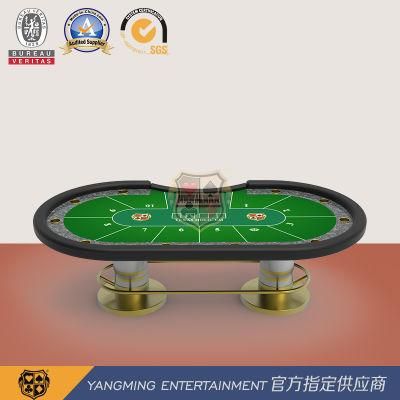 Standard Industrial Design Semi-Circular 10-Person Texas Hold&prime; Em Table with Code Plate Ym-Tb03