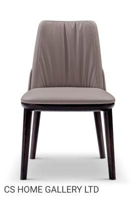 Modern Furniture Living Room Hotel Restaurant Leather Dining Chair Ash Wood Dining Chair