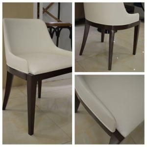 Oak Faux Leather Dining Chair for Hotel Restaurant Cafe