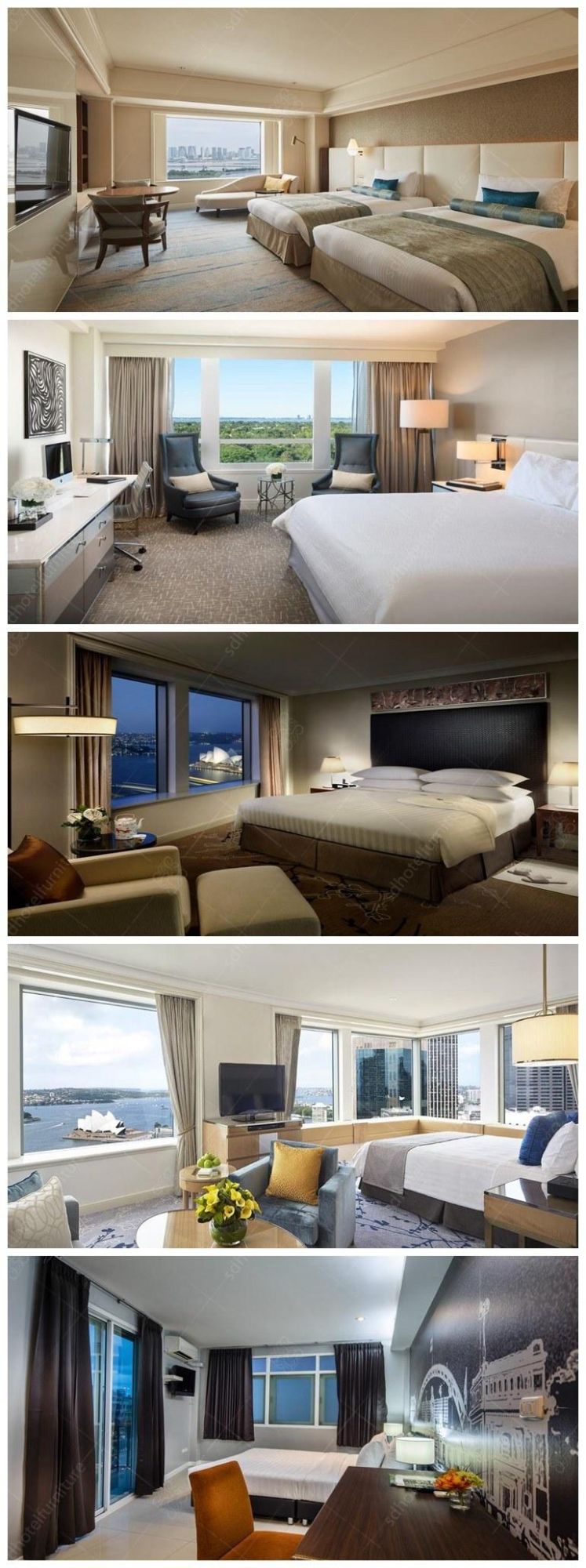 Laminate MDF Economic Disscount Set Modern 5-Star Luxury Custom Room Furniture SD1147