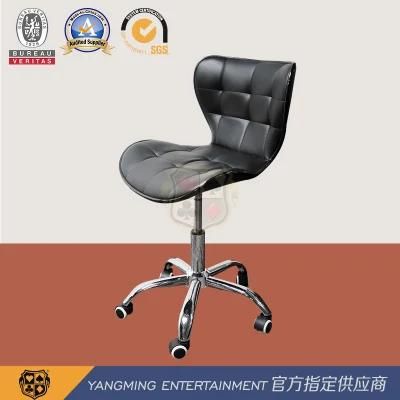 Baccarat Dragon Tiger Poker Table Customized Black Lifting Pulley Dealer Licensing Chair Ym-Dk03