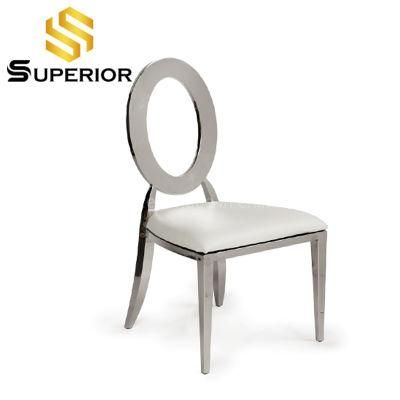 European Style Restaurant PU Leather Dining Chair with Metal Frame