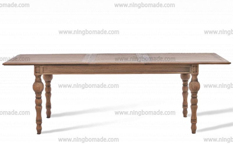 MID Century Antique Style Handmade Nordic Rectangular Vintage Solid Oak Wood Extension Dining Table