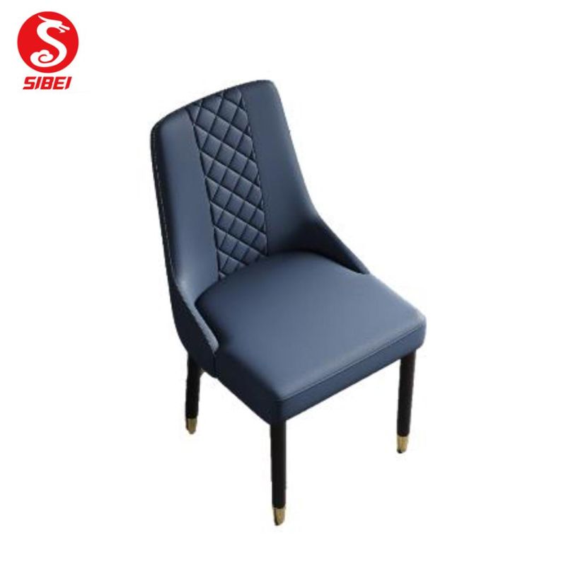 Factory Directly Modern Dining Room Furniture Metal Black Legs Dining Chair