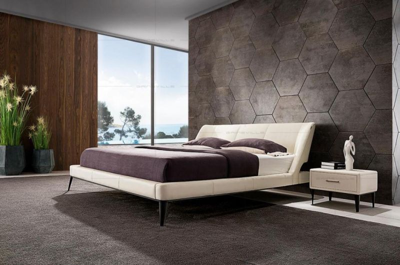 Wholesale Home Furniture New Design Furniture Wall Bed Modern Leather Bed Gc1712