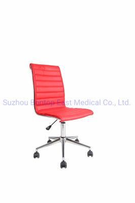 Comfortable PU Leather Chair with Chromed Base for Office Staff