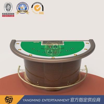 New Design Half Round Custom Blackjack Poker Table Manufacture Casino Table with Standard Poker Chip Ym-Bj02