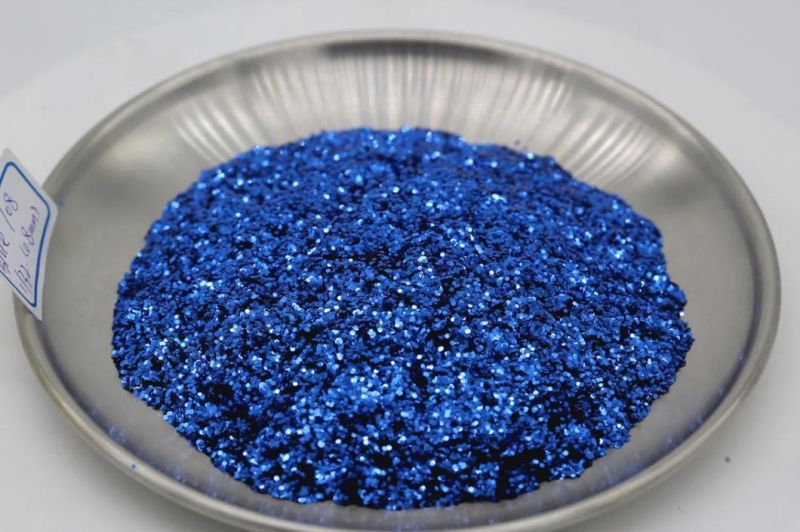 Bulk Wholesale Thick Polyester Holographic Size Customized Blue Color Extra Fine Glitter Powder for Leather Coating