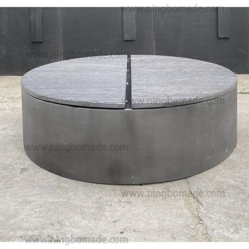 Nordic Retro Vintage Antique Furniture Water Grey Oak Top Grey Concrete Base Coener Table