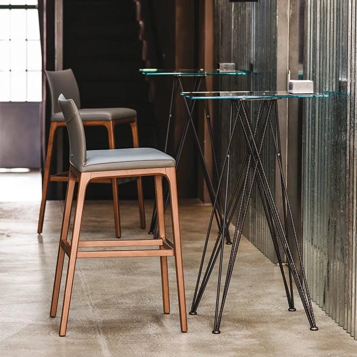 CFC-01A Bar Stool /Microfiber Leather//High Density Sponge//Ash Wood Base/Italian Style in Home and Hotel