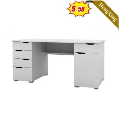 Wooden Metal Frame Office and Home Writing Folding Table Computer Desk with Bookcase Furniture
