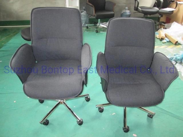 Middle Back PU Leather Fabric Home Conference Office Chair