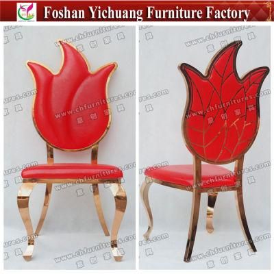 Yc- Ss39 Chinese Designer Red Leather Fabric Hotel Dining Chair