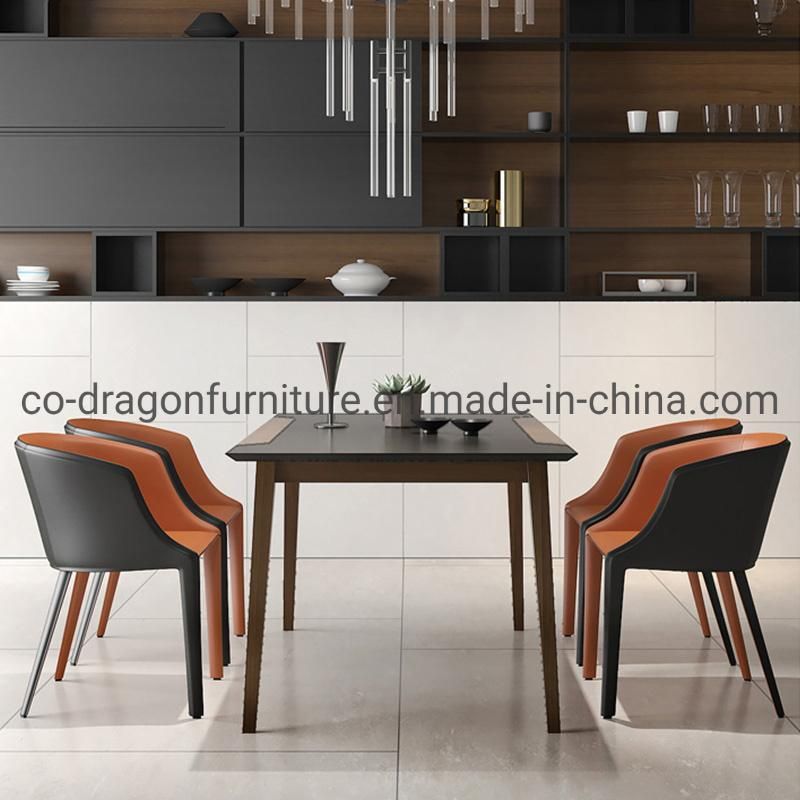 Modern Luxury Home Furniture Leather Dining Chair Set with Arm