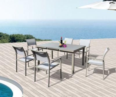 Outside Garden Rattan Outdoor Restaurant Extension Table Set Beach Chair Dining Furniture