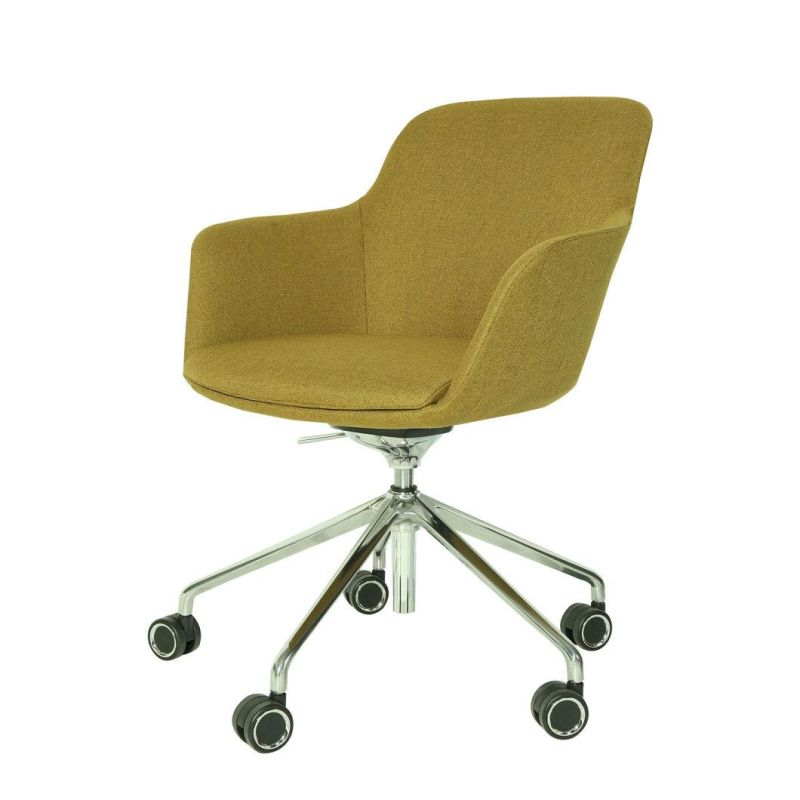 Modern Hotel Bedroom Furniture Swivel Chair with Aluminum Base