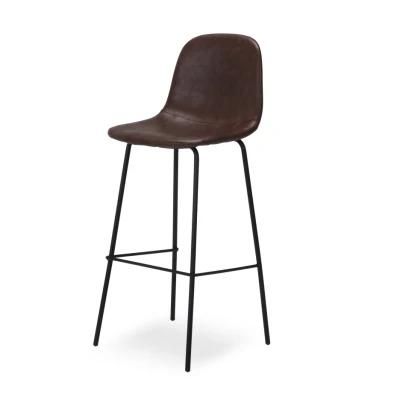 Nordic Style Modern Leather Restaurant Cafe Dining Lounge Living Room Furniture Stool Bar Chair