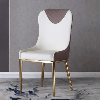 Modern Leather Stainless Steel Dining Chair for Home Furniture