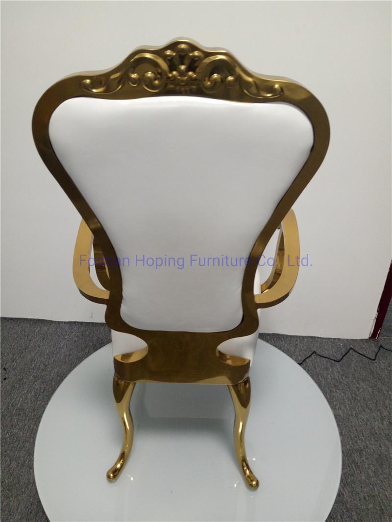 Wholesale Classic Furniture Gold Round Back Metal Sponge Wedding Chair Stainless Steel Dining Chair Modern Outdoor Home Living Dining Room Furniture Chair