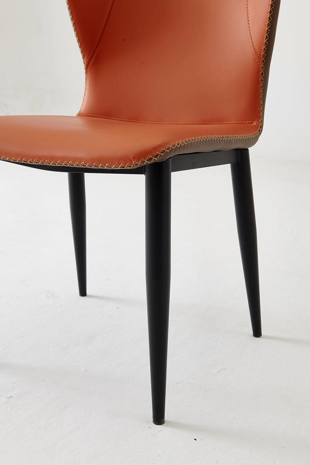 Home Furniture Orange Dining Chair PU Leather