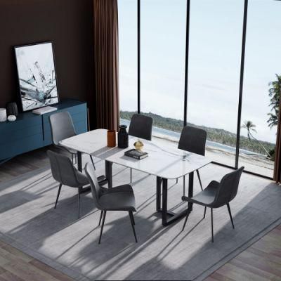 Modern Home Marble Dining Table Stainless Steel Dining Chair Restaurant Furniture