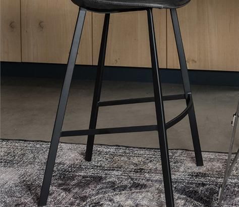 Home Furniture Modern Leather PU Vintage Barstool Chairs Metal High Bar Stool Chair