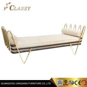 Fashion Stainless Steel Furnitue Fabric Chaise Lounge