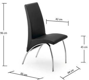 Armless PU Leather and Metal Frame Home Dining Chair