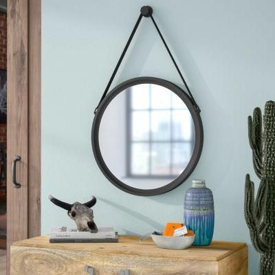 Wall Mounted Rust Free Round Metal Bathroom Mirror for Home Decor Living Room Washroom