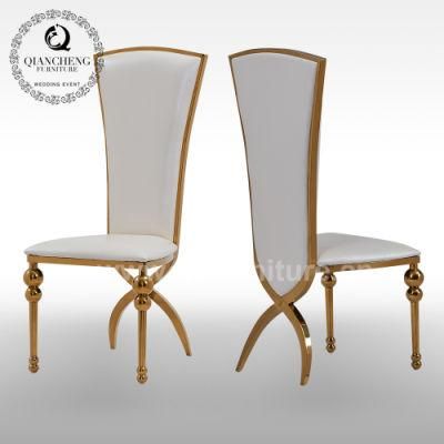 Modern Hotel Furniture Golden Metal Restaurant PU Dining Chair