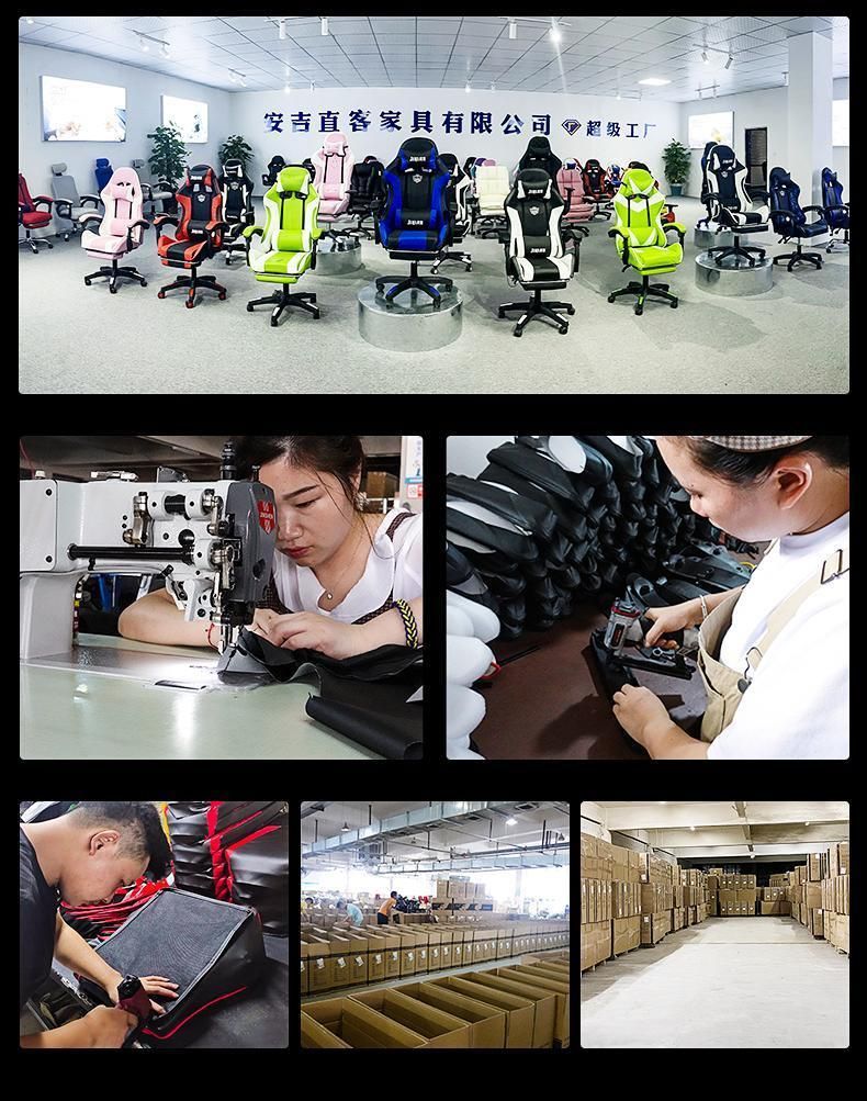 Wholesale Custom Logo PU Leather Four Points Fixed Armrest PC Ergonomic Silla Gamer Computer Gaming Chair with Footrest