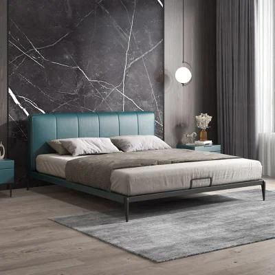 New Design Modern Upholstery Bed with Headboard Bedroom Double King Upholstery Bed