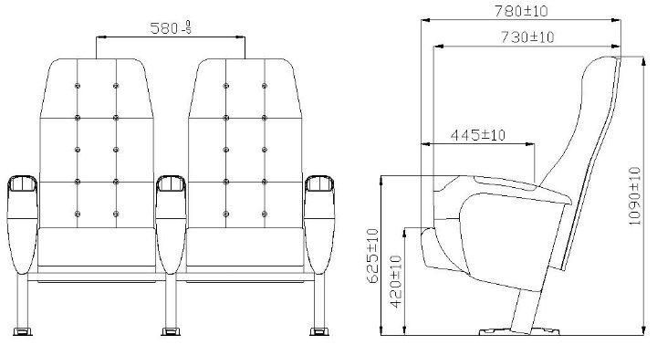 Push Back 2D/3D VIP Leather Auditorium Movie Theater Cinema Chair